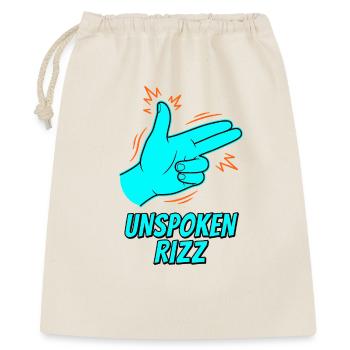 Unspoken Rizz Hand Zeichen - Geschenkbeutel aus Baumwolle (40 x 50 cm) - Natur - Vorne