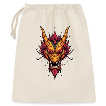 Flammender asiatischer Drache - Geschenkbeutel aus Baumwolle (40 x 50 cm) - Natur - Vorne