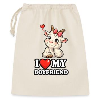 Cute Goat I Love My Boyfriend Comic Graphic - Gift Bag 40 x 50 cm - nature - Front