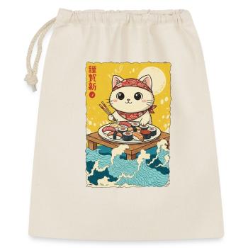 Sushi chat kawaï - Sac cadeau 40 x 50 cm - nature - Devant