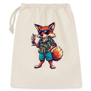 Fuchs Comic Sommer - Geschenkbeutel aus Baumwolle (40 x 50 cm) - Natur - Vorne