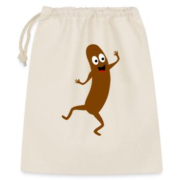 Humorvolle tanzende Bratwurst - Geschenkbeutel aus Baumwolle (40 x 50 cm) - Natur - Vorne