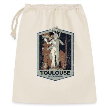 Badge retro, Toulouse France est ma ville natale - Sac cadeau 40 x 50 cm - nature - Devant