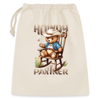 Süßer Bär mit Cowboyhut - Geschenkbeutel aus Baumwolle (40 x 50 cm) - Natur - Vorne