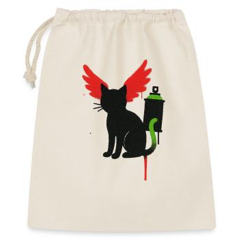 Chat noir avec ailes de flamme et bombe aérosol - Sac cadeau 40 x 50 cm - nature - Devant