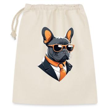 Sunglasses dog in a suit - Gift Bag 40 x 50 cm - nature - Front