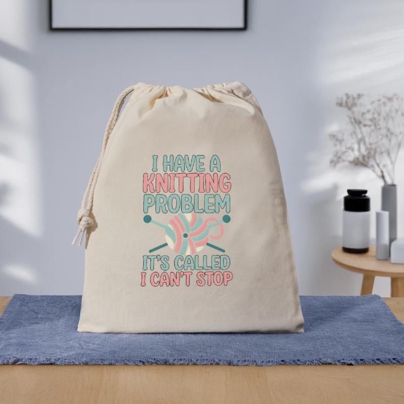 I've got a knitting problem, I can't stop Gift Bag 40 x 50 cm