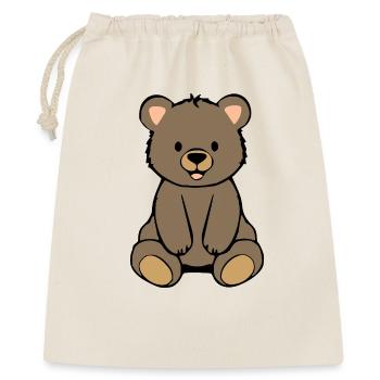 Bär Bärchen - Geschenkbeutel aus Baumwolle (40 x 50 cm) - Natur - Vorne