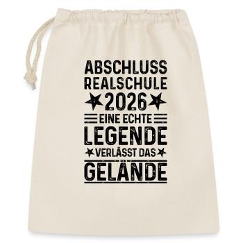 Realschule Abschluss 2026 - Geschenkbeutel aus Baumwolle (40 x 50 cm) - Natur - Vorne