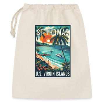 Entdecken Sie St. Thomas Tropical Vintage Travel Art - Geschenkbeutel aus Baumwolle (40 x 50 cm) - Natur - Vorne