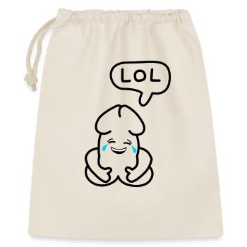 lustiges Junior-LOL-Emoticon - Geschenkbeutel aus Baumwolle (40 x 50 cm) - Natur - Vorne