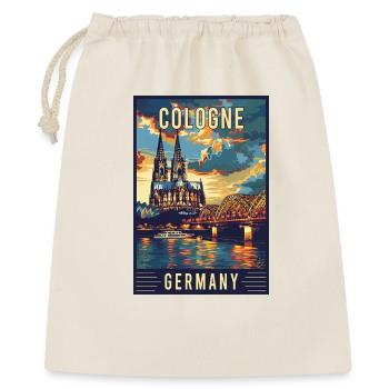 Erleben Sie die kulturellen Reize von Köln in Deutschland - Geschenkbeutel aus Baumwolle (40 x 50 cm) - Natur - Vorne
