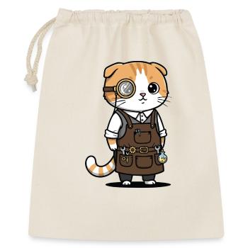 Scottish Fold Steampunk Monocle Inventor Cat - Gift Bag 40 x 50 cm - nature - Front
