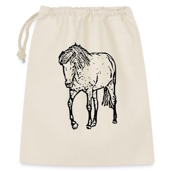 Pferde T-shirt Geschenk Reiter  - Geschenkbeutel aus Baumwolle (40 x 50 cm) - Natur - Vorne