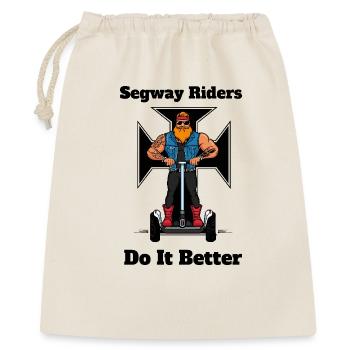 Segway Biker - Geschenkbeutel aus Baumwolle (40 x 50 cm) - Natur - Vorne