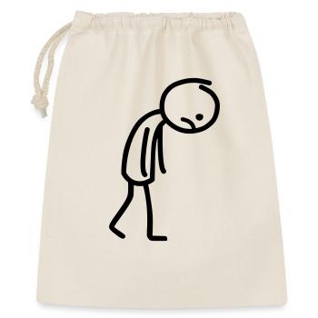 Dessin au trait d'un bonhomme allumette triste - Sac cadeau 40 x 50 cm - nature - Devant