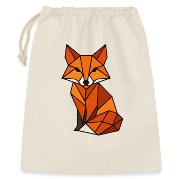 Geometrischer Fuchs Dreiecke - Geschenkbeutel aus Baumwolle (40 x 50 cm) - Natur - Vorne