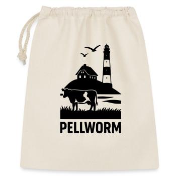 Insel Pellworm - Geschenkbeutel aus Baumwolle (40 x 50 cm) - Natur - Vorne