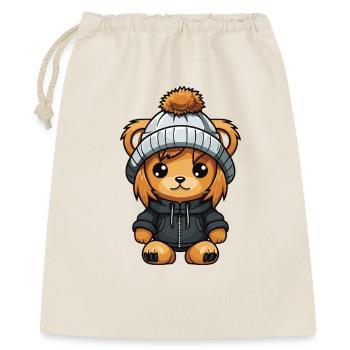 Lion Hiver Animal Bébé Bande Dessinée - Sac cadeau 40 x 50 cm - nature - Devant