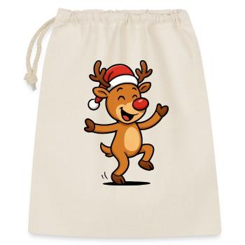 Cerf au chapeau de Père Noël - Sac cadeau 40 x 50 cm - nature - Devant