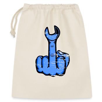 Mittelfinger Stinkefinger Schraubschlüssel Design - Geschenkbeutel aus Baumwolle (40 x 50 cm) - Natur - Vorne