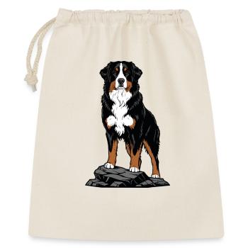 Chien Bouvier Bernois sur Rocher Portrait Montagne - Sac cadeau 40 x 50 cm - nature - Devant