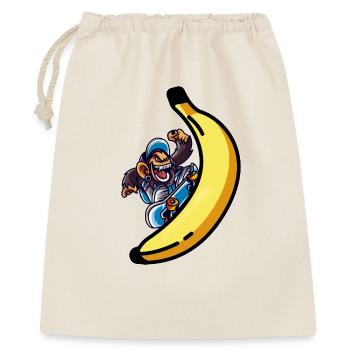 Skater Monkey mit Banane Skateboard - Geschenkbeutel aus Baumwolle (40 x 50 cm) - Natur - Vorne