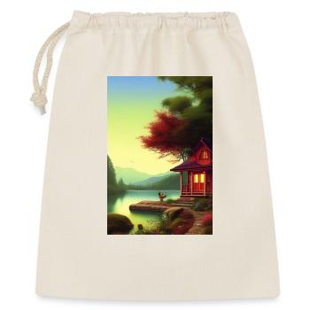 Charming lakeside cabin - Gift Bag 40 x 50 cm - nature - Front