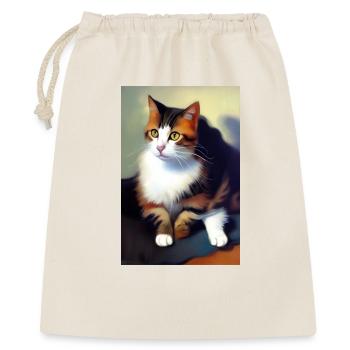 Katzen Bild - Geschenkbeutel aus Baumwolle (40 x 50 cm) - Natur - Vorne