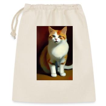 Katzen Bild - Geschenkbeutel aus Baumwolle (40 x 50 cm) - Natur - Vorne