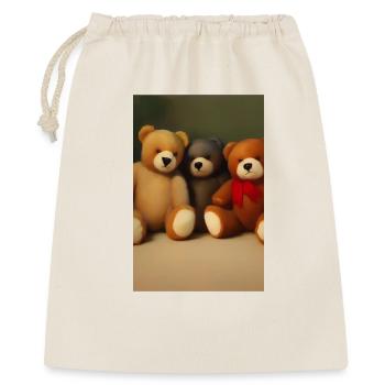 Teddybär - Geschenkbeutel aus Baumwolle (40 x 50 cm) - Natur - Vorne