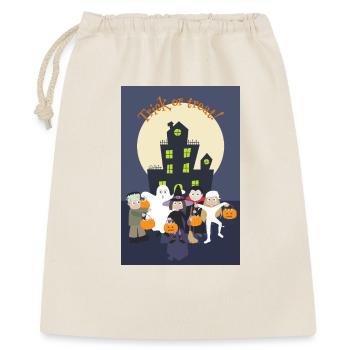Kinder im Halloween-Kostüm - Geschenkbeutel aus Baumwolle (40 x 50 cm) - Natur - Vorne