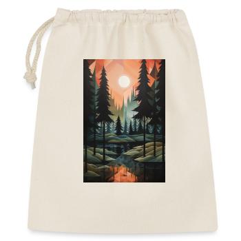 Paysage de Forêt dans un style géométrique - Sac cadeau 40 x 50 cm - nature - Devant