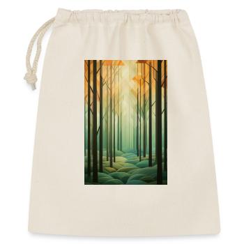 Waldlandschaft im geometrischen Stil - Geschenkbeutel aus Baumwolle (40 x 50 cm) - Natur - Vorne