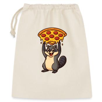 raton laveur transportant une pizza - Sac cadeau 40 x 50 cm - nature - Devant