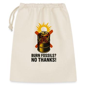 No Fossil Fuel Future - Geschenkbeutel aus Baumwolle (40 x 50 cm) - Natur - Vorne
