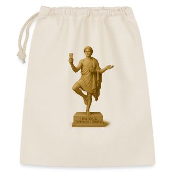 Philosophische Statue mit Smartphone - Geschenkbeutel aus Baumwolle (40 x 50 cm) - Natur - Vorne