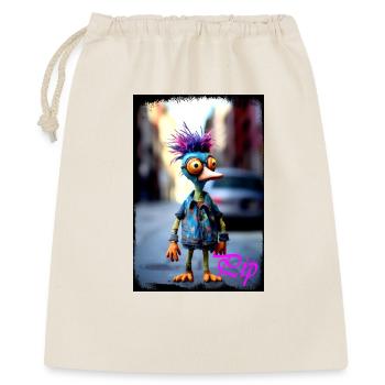 Poupée poussin fou Oiseau avec coiffure colorée - Sac cadeau 40 x 50 cm - nature - Devant
