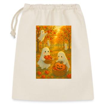 Récolte de pommes fantômes d’Halloween - Sac cadeau 40 x 50 cm - nature - Devant