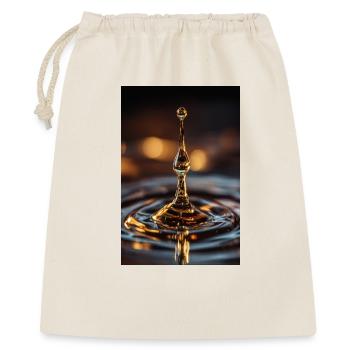 Goldener Wassertropfen-Spritzer - Geschenkbeutel aus Baumwolle (40 x 50 cm) - Natur - Vorne