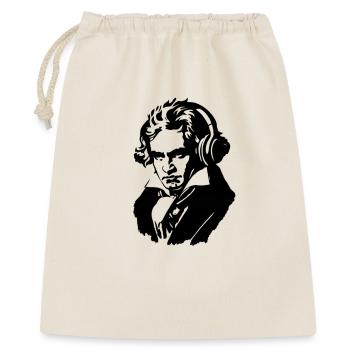 Ludwig van Beethoven mit Kopfhörern - Geschenkbeutel aus Baumwolle (40 x 50 cm) - Natur - Vorne