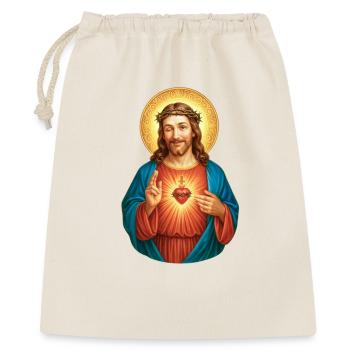 Portrait du Sacré-Cœur de Jésus - Sac cadeau 40 x 50 cm - nature - Devant