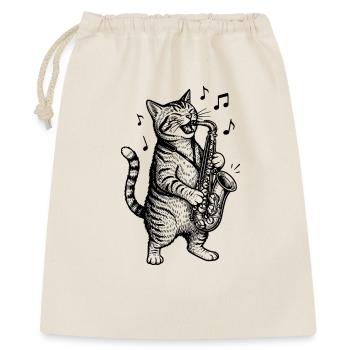 Chat musical Saxophone Art - Sac cadeau 40 x 50 cm - nature - Devant
