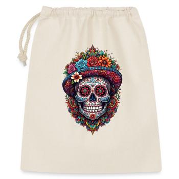 Tête de mort mexicaine Dia de Muertos Sugar skull - Sac cadeau 40 x 50 cm - nature - Devant