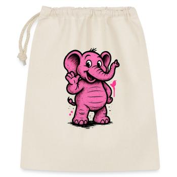 PinkElefant Cartoonfigur Freude - Geschenkbeutel aus Baumwolle (40 x 50 cm) - Natur - Vorne