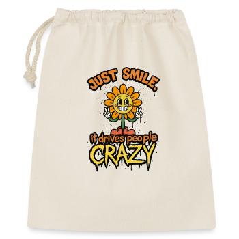 Just Smile It Drives People Crazy – Graffiti Style - Geschenkbeutel aus Baumwolle (40 x 50 cm) - Natur - Vorne