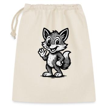 Motif enfant : Renard loup ondulant - Sac cadeau 40 x 50 cm - nature - Devant