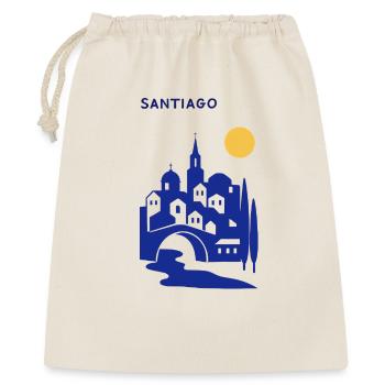 Santiago Silhouette am Abend - Geschenkbeutel aus Baumwolle (40 x 50 cm) - Natur - Vorne