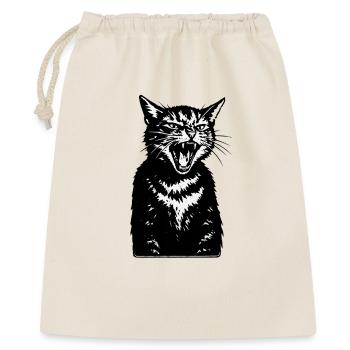 Silhouette du chat hurlant - Sac cadeau 40 x 50 cm - nature - Devant