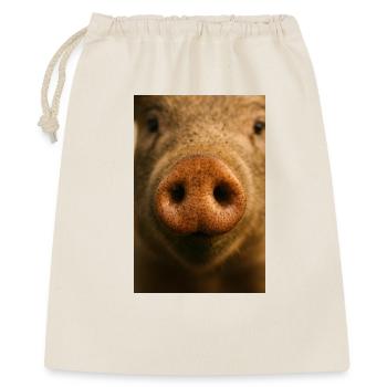 Warme Nahaufnahme von Pig Snout - Geschenkbeutel aus Baumwolle (40 x 50 cm) - Natur - Vorne